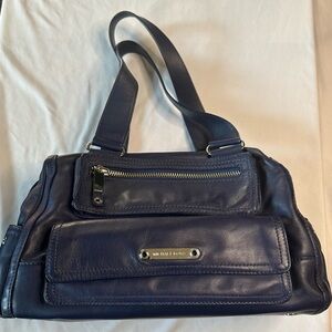 Michael Kors B-0908 Navy Blue Shoulder Satchel Bag